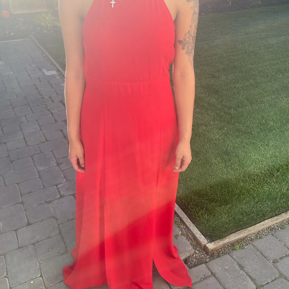 Red maxi dress